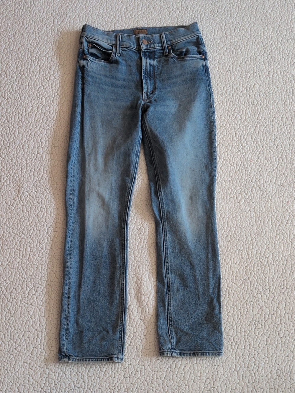 Mother Mid-rise Dazzler Ankle Light Acid Washed Cotton Blend USA Made Jeans